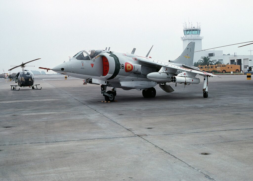 A Hawker Siddeley Harrier in service with Spain
